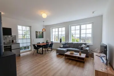 Ein Sitzbereich in der Unterkunft Ferienwohnung Hirschmann 3 mit Sauna und Balkon