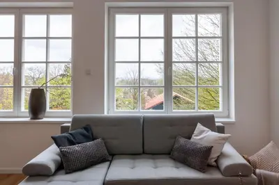 Ein Sitzbereich in der Unterkunft Ferienwohnung Hirschmann 3 mit Sauna und Balkon