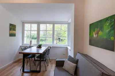 Ein Sitzbereich in der Unterkunft Ferienwohnung Hirschmann 4