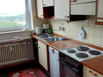 Küche/Küchenzeile in der Unterkunft Panoramablick