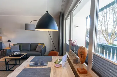 Ein Sitzbereich in der Unterkunft Ferienwohnung BergChalet 2 mit Balkon