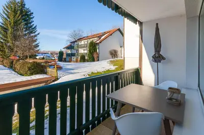 Ein Balkon oder eine Terrasse in der Unterkunft Ferienwohnung BergChalet 2 mit Balkon