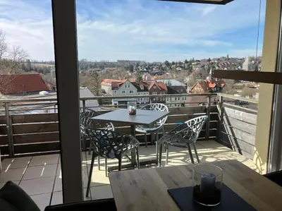 Ein Balkon oder eine Terrasse in der Unterkunft Fewo HochHarzHome mit Traumblick über Braunlage