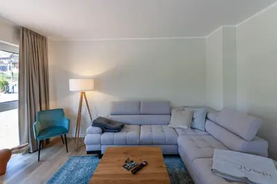 Ein Sitzbereich in der Unterkunft Ferienwohnung Carla mit Sauna und Balkon