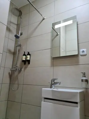 Ein Badezimmer in der Unterkunft Pension Kreihe im Harz
