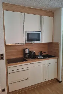 Küche/Küchenzeile in der Unterkunft Harzgefühl