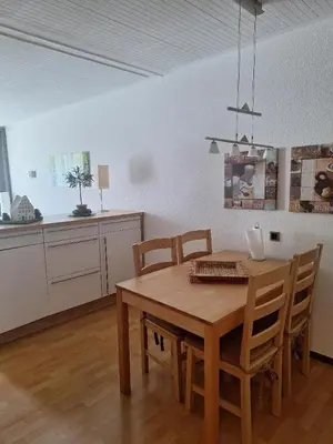 Küche/Küchenzeile in der Unterkunft Harzgefühl