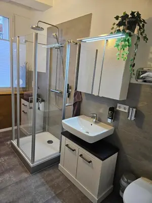 Ein Badezimmer in der Unterkunft Ackerbürgerhaus