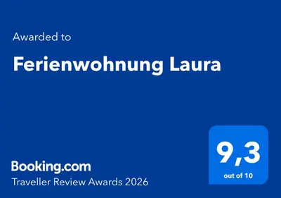 Ein Zertifikat, Auszeichnung, Logo oder anderes Dokument, das in der Unterkunft Ferienwohnung Laura ausgestellt ist