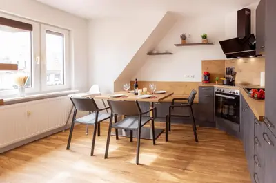Küche/Küchenzeile in der Unterkunft Ferienhaus Brockenoase Apartment Bergzauber