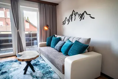 Ein Sitzbereich in der Unterkunft Wipfeltraum Braunlage
