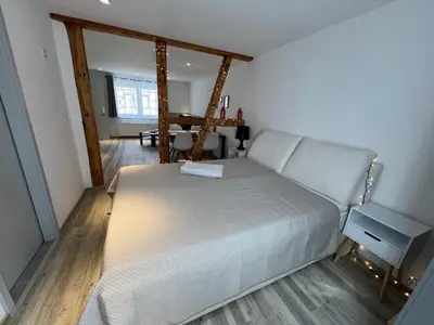 Ein Bett oder Betten in einem Zimmer der Unterkunft Charming Retreats Hasselfelde