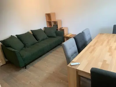 Ein Sitzbereich in der Unterkunft Jermerstein-Häuschen