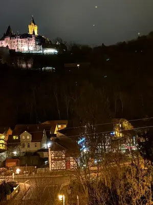 Ein allgemeiner Blick auf Wernigerode oder ein Stadtblick von der Ferienwohnung aus