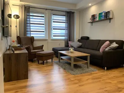 Ein Sitzbereich in der Unterkunft Ferienwohnung in Marktnähe 96 qm