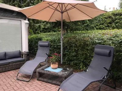Ein Garten an der Unterkunft Ferienhaus Am Eichenberg Haus 3