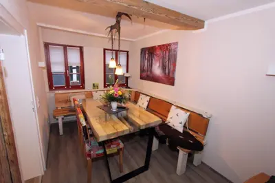 Ein Sitzbereich in der Unterkunft Ferienhaus Charlotte