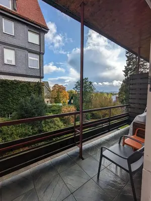 Ein Balkon oder eine Terrasse in der Unterkunft Ferienwohnung Obere Bergstraße