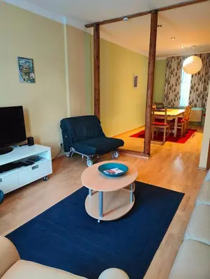 Ein Sitzbereich in der Unterkunft Ferienwohnung Rustica