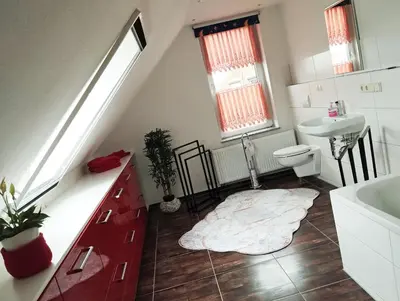 Ein Badezimmer in der Unterkunft Ferienwohnung zur alten Schneiderei