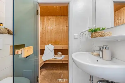 Ein Badezimmer in der Unterkunft Ferienhaus Brocken - Sankt Andreasberg im Harz