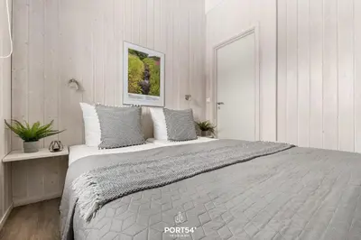 Ein Bett oder Betten in einem Zimmer der Unterkunft Ferienhaus Panoramablick 7 - Sankt Andreasberg im Harz