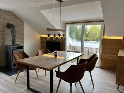 Ein Sitzbereich in der Unterkunft Harzhaus Altenau - Wohnung 3