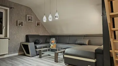Ein Sitzbereich in der Unterkunft Haus Ilse Wohnung 10