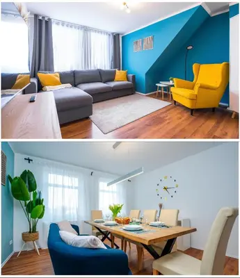 Ein Sitzbereich in der Unterkunft Ferienwohnung Stadtblick - Modernes Wohnen auf 2 Etagen