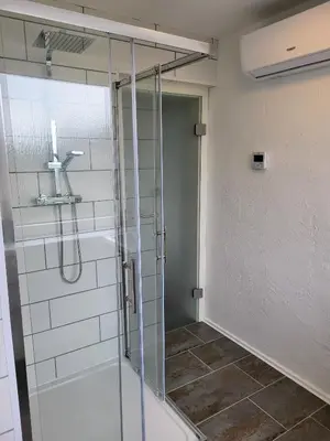 Ein Badezimmer in der Unterkunft Ferienhaus Schöne Aussicht