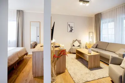 Ein Sitzbereich in der Unterkunft Chalet Bergzeit 4