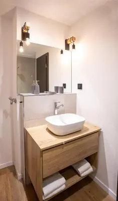 Ein Badezimmer in der Unterkunft Chalet Bergzeit komplett