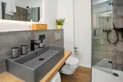 Ein Badezimmer in der Unterkunft Lieblingsquartier - Wohnung 6