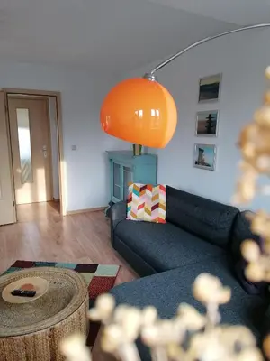 Ein Sitzbereich in der Unterkunft Haus am Fluss