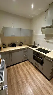 Küche/Küchenzeile in der Unterkunft Apartment Mauerblick in der Altstadt mit Smart TV Waschtrockner und voll ausgestatteter Küche