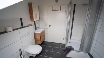 Ein Badezimmer in der Unterkunft Ferienapartment am Rosenberg