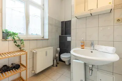 Ein Badezimmer in der Unterkunft Ferienwohnung am Neuen Thore I - b70155