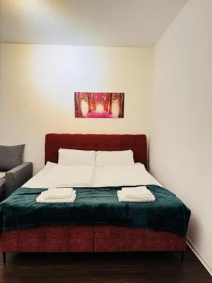 Ein Bett oder Betten in einem Zimmer der Unterkunft Charmante Auszeit im Harz