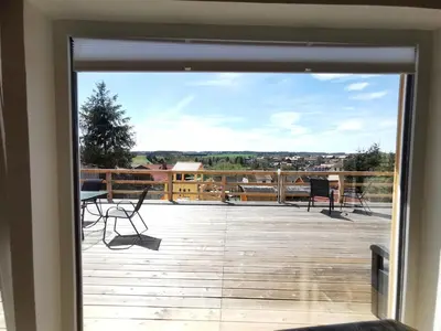 Ein Balkon oder eine Terrasse in der Unterkunft Ferienhäuser-Klapproth