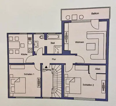 Grundriss der Unterkunft Ferienwohnung Busch 2