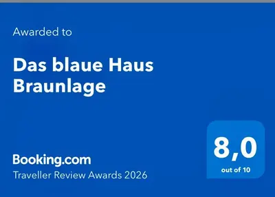 Ein Zertifikat, Auszeichnung, Logo oder anderes Dokument, das in der Unterkunft Das blaue Haus Braunlage ausgestellt ist