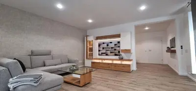 Ein Sitzbereich in der Unterkunft Ferienwohnung Hanenthorp