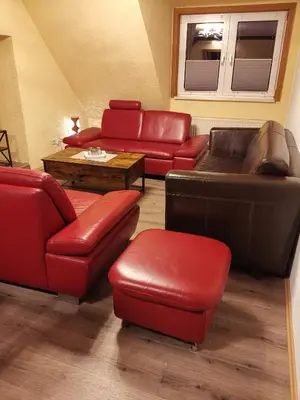 Ein Sitzbereich in der Unterkunft Waldrandzauber