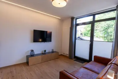 TV/Unterhaltungsangebot in der Unterkunft Ferienwohnung WurmbergQuartier mit Terrasse und Grill