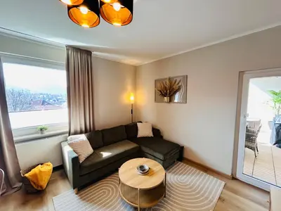 Ein Sitzbereich in der Unterkunft Harzburg-Living Wohnung Goethe`s Panorama