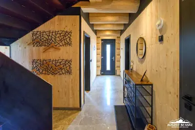 Küche/Küchenzeile in der Unterkunft Haus 8 Auszeit im Harz - Haus 8 Blockhaus oben