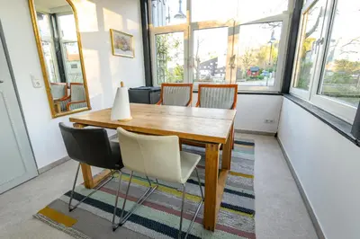 Ein Sitzbereich in der Unterkunft Villa Hermine
