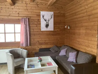 Ein Sitzbereich in der Unterkunft Hasselhäuser Hasselhaus 4