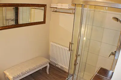 Ein Badezimmer in der Unterkunft Ferienhaus Stobenstrasse