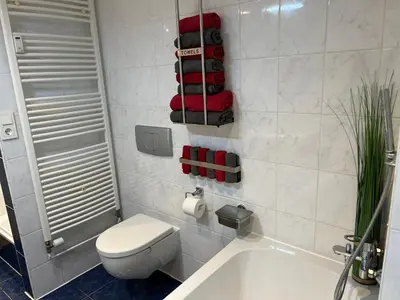 Ein Badezimmer in der Unterkunft Ferienwohnung Seidenglanz